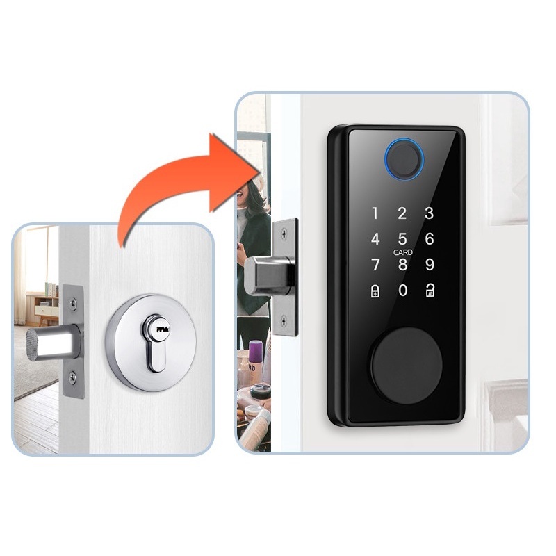 Khoá vân tay cho cửa kính cao cấp đóng mở tự động App TUYA TTLOCK - Ảnh 2